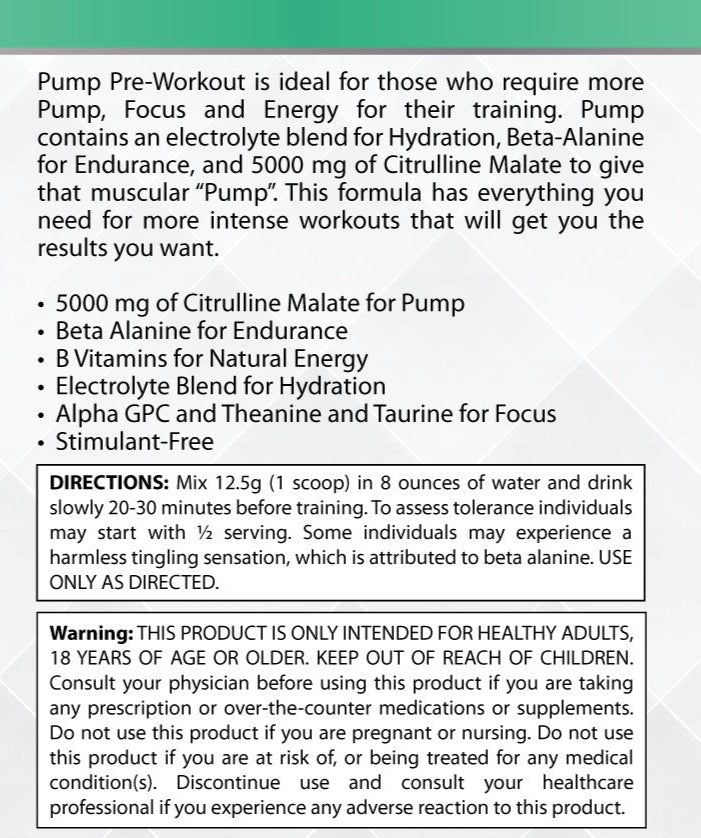 Pump Non-Stim Pre-Workout Cherry Blast