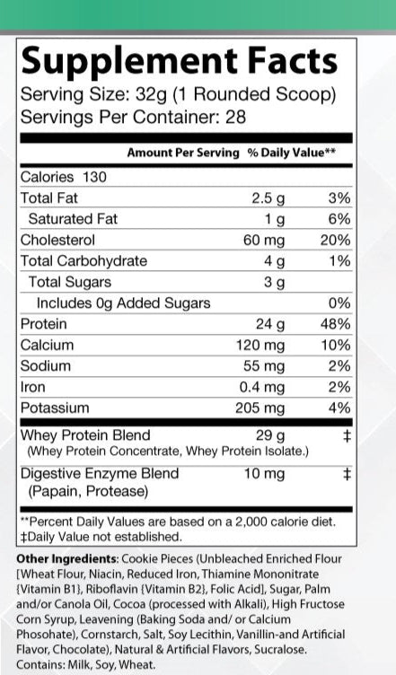 Cookie Fuel 100% Isolate Whey Protein Flavor: Cookies and Cream 2lb