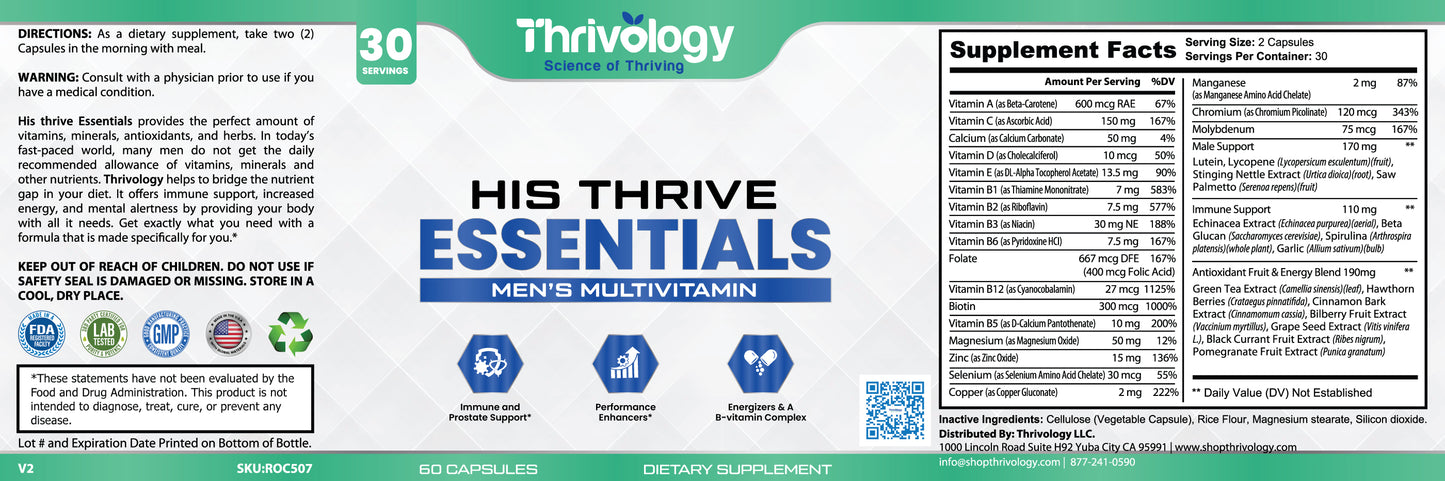 His Thrive Essentials Ultra Multivitamin for Men
