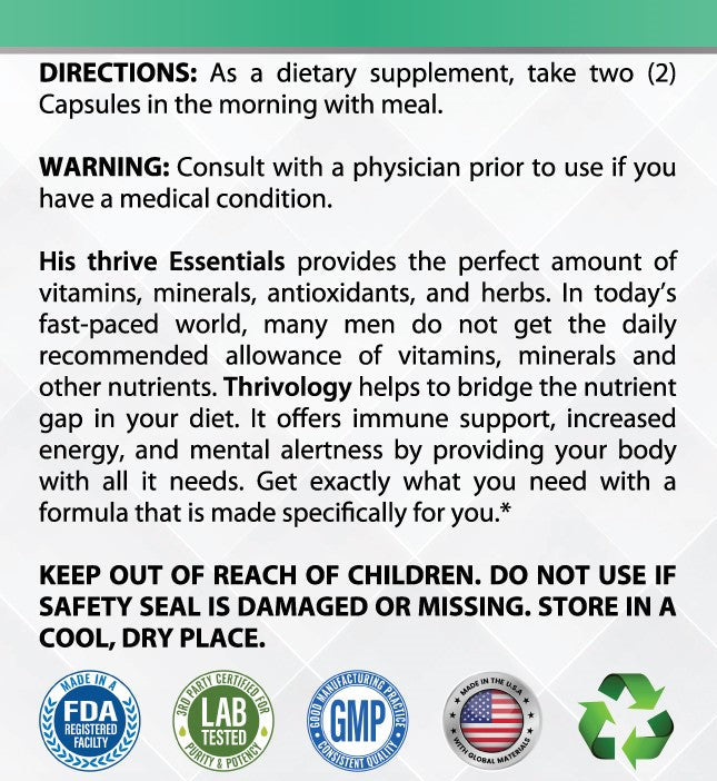 His Thrive Essentials Ultra Multivitamin for Men