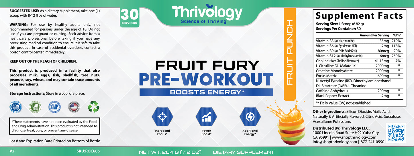 Fruit Fury Pre-Workout Flavor: Fruit Punch