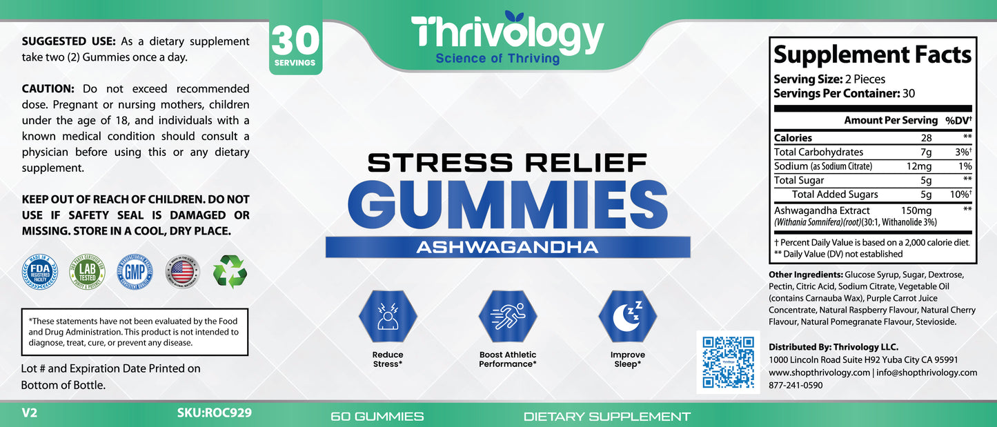 Stress Relief Gummies- Ashwagandha Gummies