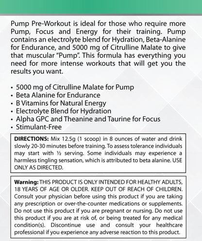 Pump Non-Stim Pre-Workout Cherry Blast