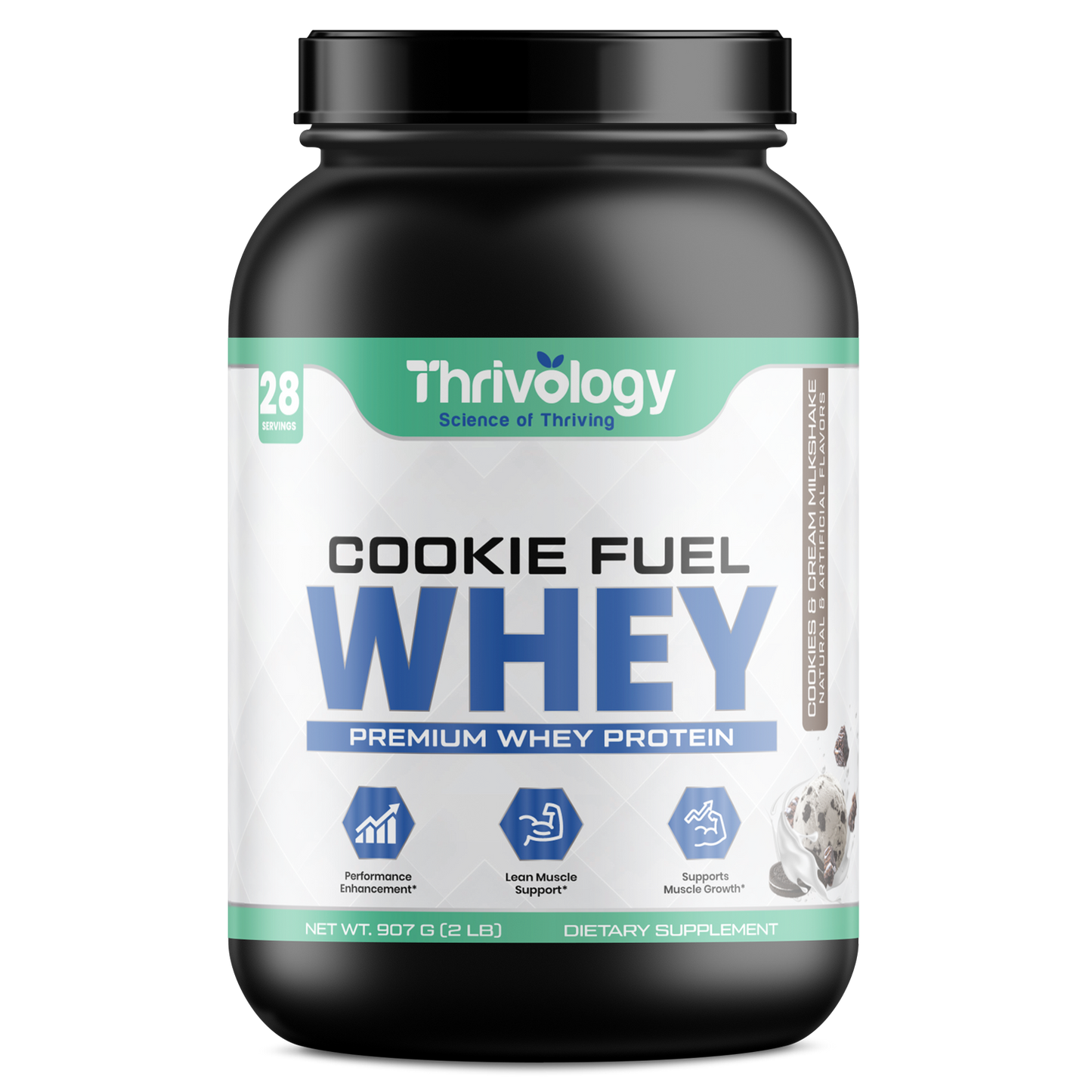 Cookie Fuel 100% Isolate Whey Protein  Flavor: Cookies and Cream   2lb