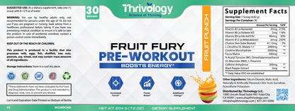 Fruit Fury Pre-Workout  Flavor: Fruit Punch