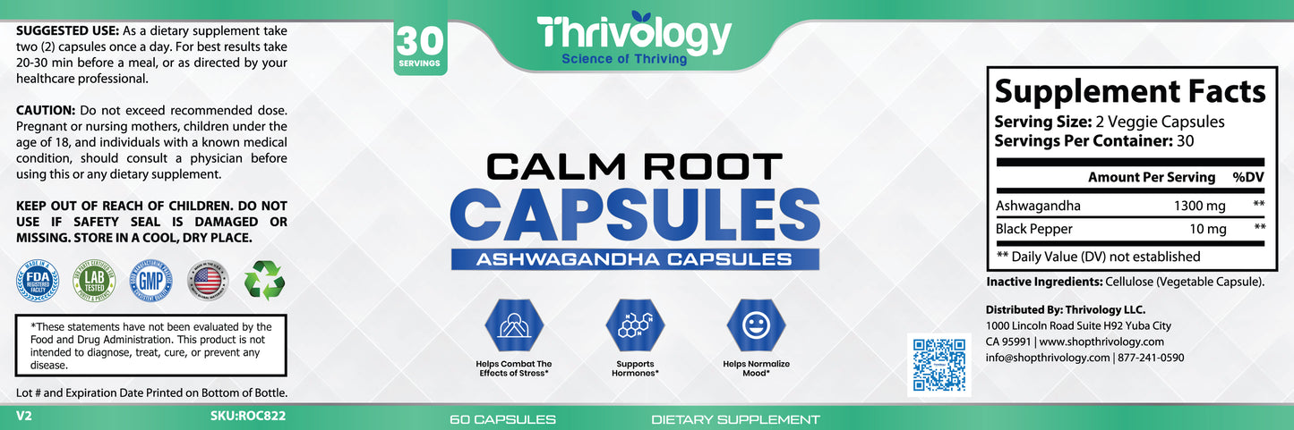 Calm Root Capsules- Ashwagandha capsules