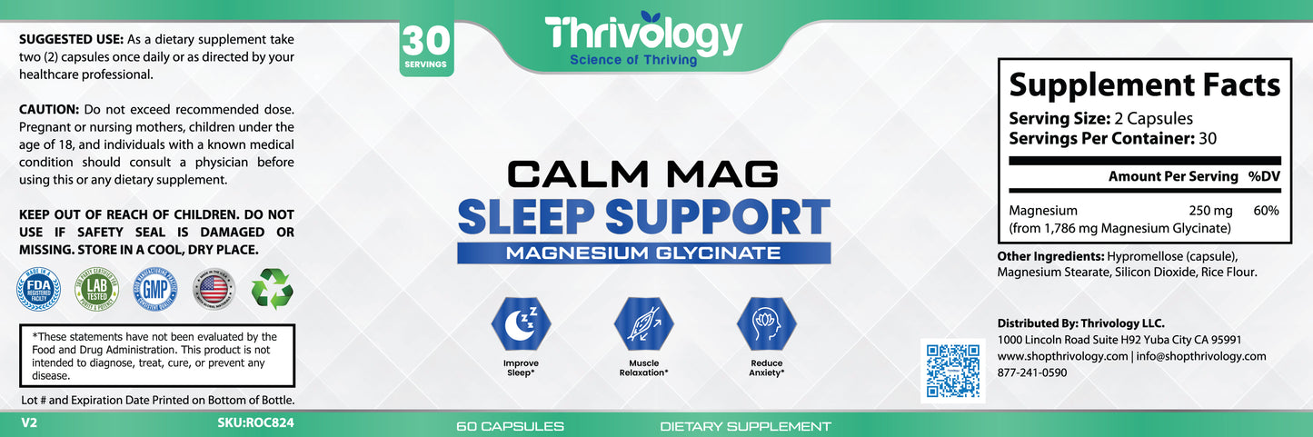 Calm Mag Sleep Support  Magnesium Glycinate