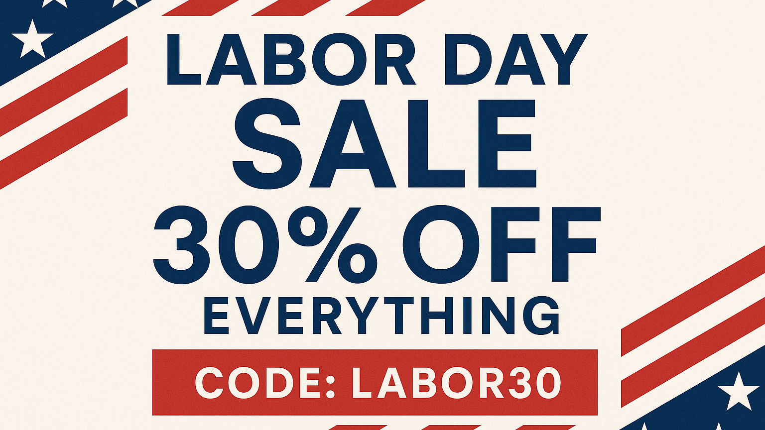Labor Day Sale Banner with Code